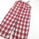 Red & White Check Wide Leg Jumpsuit - Girls 7 Years