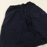 Navy Cotton Skirt with Fabric Belt - Girls 4-5 Years