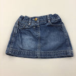 Mid Blue Denim Skirt with Adjustable Waistband - Girls 18-24 Months