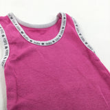 'Baby' Pink & White Jersey Vest Top - Girls 0-3 Months