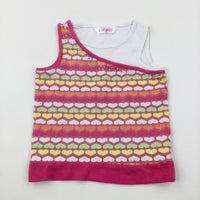 Hearts Pink Vest Top - Girls 4-5 Years