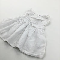 Dots & Bow White Cotton Sun/Party Dress - Girls 3-6 Months