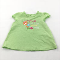 .Mummy's Dotty About Me' Green T-Shirt - Girls 3-6 Months