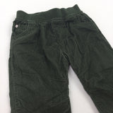 Dark Green Lined Corduroy Trousers - Boys 3-6 Months