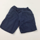 Navy Cotton Shorts with Adjustable Waistband - Boys 18-24 Months