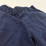 Navy Cotton Shorts with Adjustable Waistband - Boys 18-24 Months