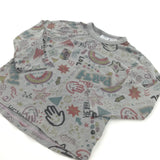 'Hey, Party' Rainbows & Stars Grey Long Sleeve Top - Boys 18-24 Months