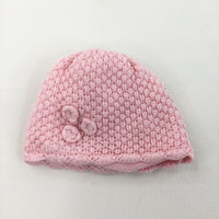 Fleece Lined Pink Hat - Girls 0-3 Months