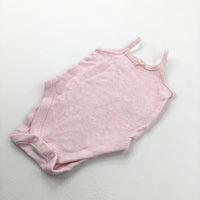 Pink Mottled Sleeveless Bodysuit - Girls 3-6 Months