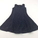 Sparkly Navy Polyester Party Dress - Girls 9-10 Years