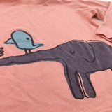 'Elephants & Birds' Coral Pink Long Sleeve Top - Boys 18-24 Months