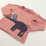 'Elephants & Birds' Coral Pink Long Sleeve Top - Boys 18-24 Months