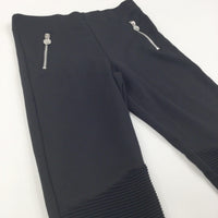 Black Polyester Trousers/Leggings - Girls 9-10 Years