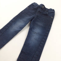 Dark Blue Denim Jeans with Adjustable Waistband - Boys 18-24 Months