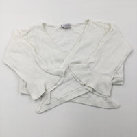 Drape Front Cream Cardigan - Girls 7-8 Years