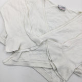 Drape Front Cream Cardigan - Girls 7-8 Years