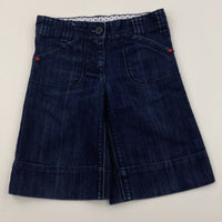 Denim Shorts/Cropped Culottes With Adjustable Waist - Girls 4 Years