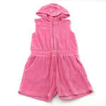 Pink Hoooded Playsuit - Girls 8 Years