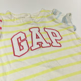 'GAP' Yellow, Pink, Blue & White Striped T-Shirt - Girls 12-18 Months