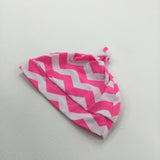 Neon Pink & White Zig Zag Knotted Jersey Hat - Girls 6-9 Months