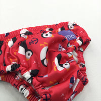 Puffins Red Swim Nappy - Girls 6-9 Months