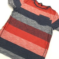 Blue & Red Stripe T-Shirt - Boys 8-9 Years