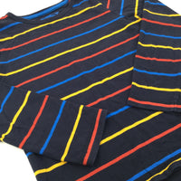 Blue, Red & Yellow Stripe Long Sleeve Top - Boys 9 Years