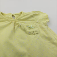 Spotty White & Yellow T-Shirt - Girls 6-9 Months