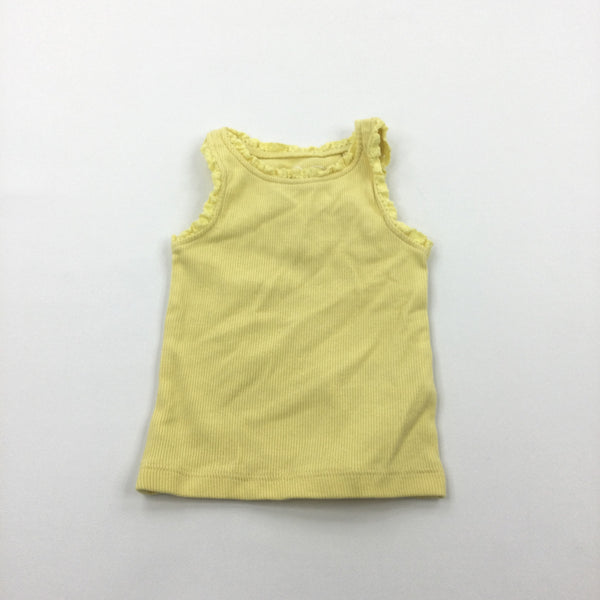 Yellow Ribbed Vest Top - Girls 3-6 Months