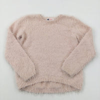 Pink Fluffy Knitted Jumper - Girls 5-6 Years