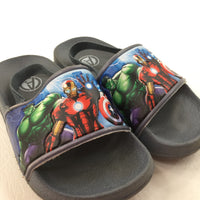 Marvel Avengers Grey Sliders - Boys - Shoe Size 8