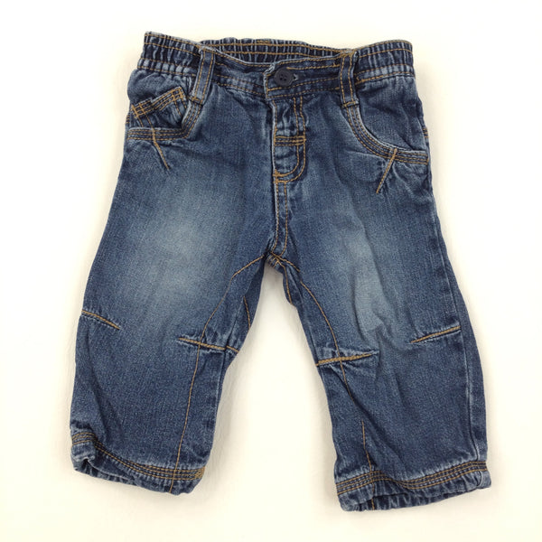 Blue Lined Jeans - Boys 3-6 Months