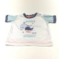 'Having & Whale Of A Time With My Mummy' White & Blue T-Shirt - Boys 0-3 Months