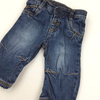 Blue Lined Jeans - Boys 3-6 Months