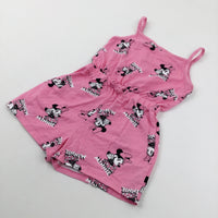 'Minnie' Minnie Mouse Pink Sleeveless Playsuit - Girls 5-6 Years