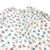 Bird Boxes & Birds Colourful White Cotton Blouse - Girls 3-6 Months