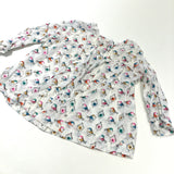 Bird Boxes & Birds Colourful White Cotton Blouse - Girls 3-6 Months