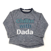 'Chillin' With Dada' Navy Long Sleeve Top - Boys 18-24 Months