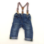 Jeans with Colourful Braces - Boys 3-6 Months