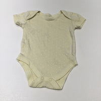 Yellow & White Spotty Short Sleeve Bodysuit - Girls 3-6 Months