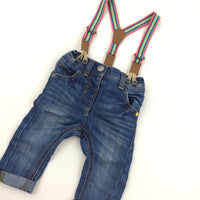 Jeans with Colourful Braces - Boys 3-6 Months