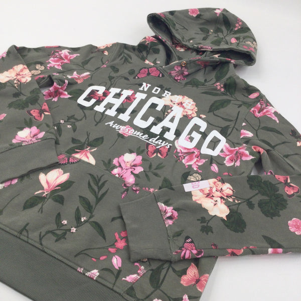 Chicago Awesome Days' Flowers & Butterflies Pink & Olive Green Hoodie –  Katie's Kids Clothes