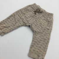 Triangle Print Beige Joggers - Boys 6-9 Months
