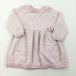 Pink & White Stripe Long Sleeve Dress - Girls 3-6 Months