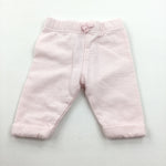 Pink & White Striped Jersey Trousers - Girls Newborn