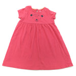 Leopard Face Pink Short Sleeve Dress - Girls 18-24 Months