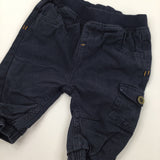 Navy Lined Trousers with Elastic Waist - Boys 3-6 Months