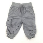 Grey Lined Trousers with Elastic Waist - Boys 3-6 Months