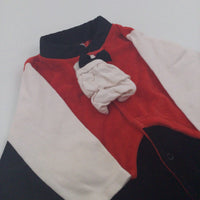 Vampire Black Red & White Velour Costume - Boys 9-12 Years - Halloween