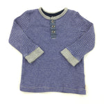 Blue & Grey Long Sleeve Top - Boys 6-9 Months